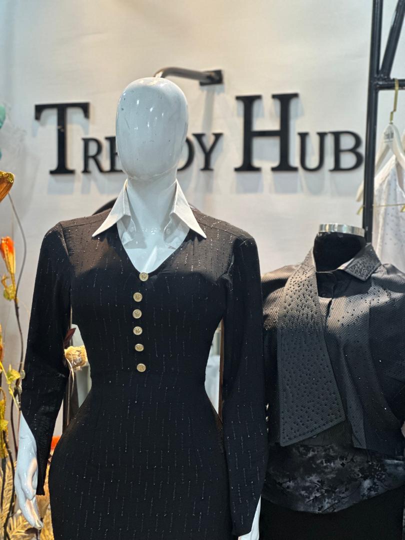 Classic Black Buttoned Dress