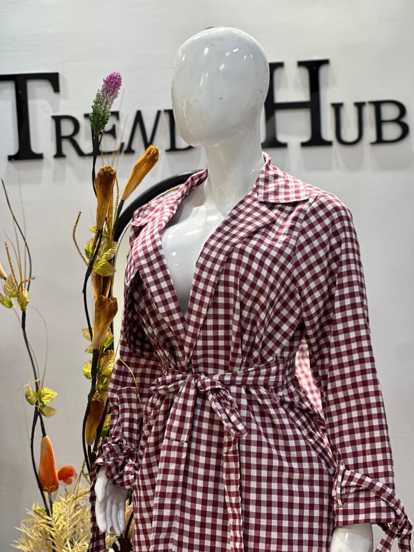 Checkered Belted Dress